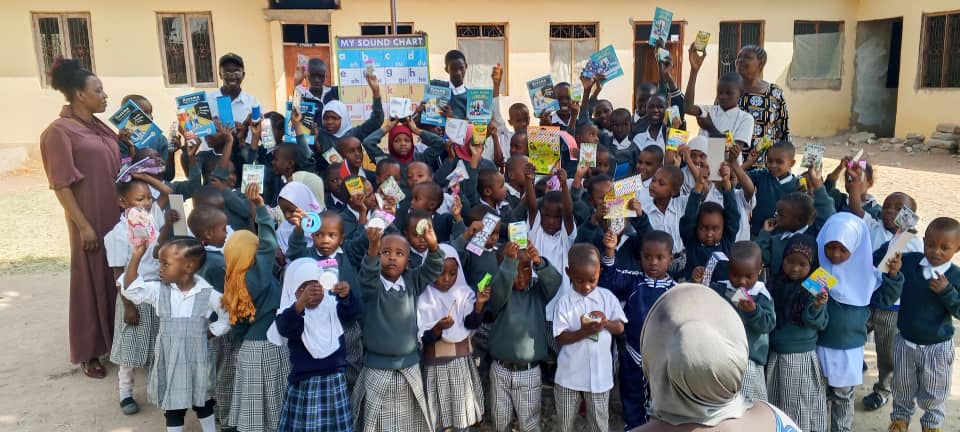 Students Showing Their Books and Supplies